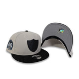 Stone Las Vegas Raiders Black Visor 60th anniversary Side Patch New Era Metal Badge 9Fifty Snapback