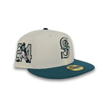 Off White Seattle Mariners Aqua Visor Gray Bottom Ken Griffey Jr. #24 Side Patch New Era 59Fifty Fitted