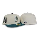 Off White Seattle Mariners Aqua Visor Gray Bottom Ken Griffey Jr. #24 Side Patch New Era 59Fifty Fitted