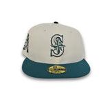 Off White Seattle Mariners Aqua Visor Gray Bottom Ken Griffey Jr. #24 Side Patch New Era 59Fifty Fitted