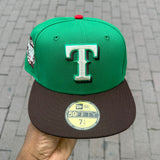 Kelly Green Texas Rangers Brown Visor Gray Bottom 2024 All Star Game Side Patch New Era 59Fifty Fitted