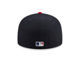 Navy Blue Atlanta Braves MLB Fear of God Generic Logo Red Visor Gray Bottom New Era 59Fifty Fitted