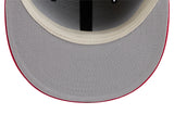 Navy Blue Atlanta Braves MLB Fear of God Generic Logo Red Visor Gray Bottom New Era 59Fifty Fitted