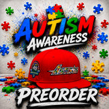 *** PRE-ORDER ARRIVING MID NOVEMEBR RED AUTISM AWARENESS  HOUSTON ASTROS BLACK VISOR VISOR GRAY BOTTOM 45TH ANNIVERSARY SIDE PATCH NEW ERA 59FIFTY FITTED