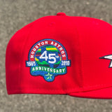 *** PRE-ORDER ARRIVING MID NOVEMEBR RED AUTISM AWARENESS  HOUSTON ASTROS BLACK VISOR VISOR GRAY BOTTOM 45TH ANNIVERSARY SIDE PATCH NEW ERA 59FIFTY FITTED