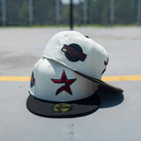 Off White Houston Astros Black Visor Brick Red Bottom 2005 World Series Side Patch New Era 59Fifty Fitted
