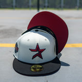 Off White Houston Astros Black Visor Brick Red Bottom 2005 World Series Side Patch New Era 59Fifty Fitted