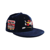 Navy Blue Velvet St. Louis Cardinals Mascot Logo Gray Bottom Busch Stadium Final Season Side Patch New Era 59Fifty Fitted