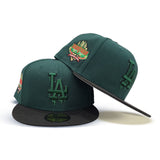 Dark Green Los Angeles Dodgers Black Visor Gray Bottom 40th Anniversary Side Patch New Era 59Fifty Fitted
