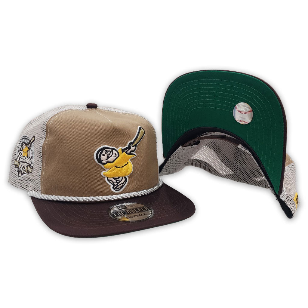 Khaki San Diego Padres Brown Visor Stone Trucker Green Bottom 40th  Anniversary Side Patch New Era Snapback