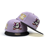 Lavender Anaheim Mighty Ducks Black Visor Gray Bottom 30th Anniversary Side Patch New Era 59Fifty Fitted