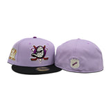 Lavender Anaheim Mighty Ducks Black Visor Gray Bottom 30th Anniversary Side Patch New Era 59Fifty Fitted