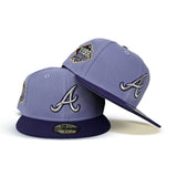 Lavender Atlanta Braves Purple Visor Gray Bottom 1999 World Series Side Patch New Era 59Fifty Fitted