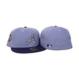 Lavender Atlanta Braves Purple Visor Gray Bottom 1999 World Series Side Patch New Era 59Fifty Fitted