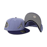 Lavender Atlanta Braves Purple Visor Gray Bottom 1999 World Series Side Patch New Era 59Fifty Fitted