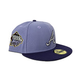 Lavender Atlanta Braves Purple Visor Gray Bottom 1999 World Series Side Patch New Era 59Fifty Fitted