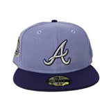 Lavender Atlanta Braves Purple Visor Gray Bottom 1999 World Series Side Patch New Era 59Fifty Fitted