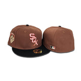 Light Brown Chicago White Sox Black Visor Gray Bottom Wrigley Field Side Patch New Era 59Fifty Fitted