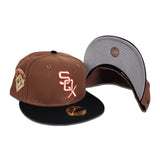 Light Brown Chicago White Sox Black Visor Gray Bottom Wrigley Field Side Patch New Era 59Fifty Fitted