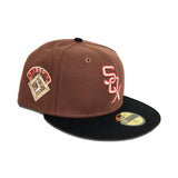 Light Brown Chicago White Sox Black Visor Gray Bottom Wrigley Field Side Patch New Era 59Fifty Fitted