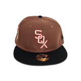 Light Brown Chicago White Sox Black Visor Gray Bottom Wrigley Field Side Patch New Era 59Fifty Fitted