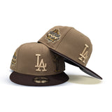 Khaki Los Angeles Dodgers Palm Tree Logo Brown Visor Gray Bottom 40th Anniversary New Era 9Fifty Snapback