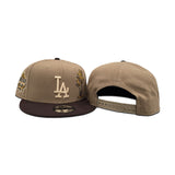 Khaki Los Angeles Dodgers Palm Tree Logo Brown Visor Gray Bottom 40th Anniversary New Era 9Fifty Snapback