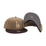 Khaki Los Angeles Dodgers Palm Tree Logo Brown Visor Gray Bottom 40th Anniversary New Era 9Fifty Snapback