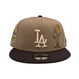 Khaki Los Angeles Dodgers Palm Tree Logo Brown Visor Gray Bottom 40th Anniversary New Era 9Fifty Snapback