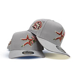 Light Gray Houston Astros Rose Curved Brim Pink Bottom 45th Anniversary Side Patch New Era 9Fifty A-Frame Snapback