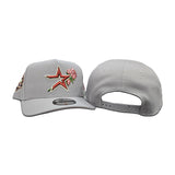 Light Gray Houston Astros Rose Curved Brim Pink Bottom 45th Anniversary Side Patch New Era 9Fifty A-Frame Snapback