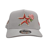 Light Gray Houston Astros Rose Curved Brim Pink Bottom 45th Anniversary Side Patch New Era 9Fifty A-Frame Snapback