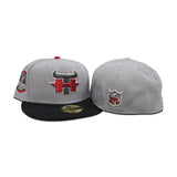 Light Gray Houston Texans Black Visor Gray Bottom 2023 AFC South Division Champions Side Patch New Era 59Fifty Fitted