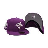 Grape Purple Houston Sugar Land Space Cowboys Gray Bottom 35th Great Years Side Patch New Era 59Fifty Fitted