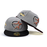 Gray Houston Astros Black Visor Red Bottom 2005 World Series Side Patch New Era 59Fifty Fitted