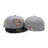 Gray Houston Astros Black Visor Red Bottom 2005 World Series Side Patch New Era 59Fifty Fitted