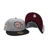 Gray Houston Astros Black Visor Red Bottom 2005 World Series Side Patch New Era 59Fifty Fitted