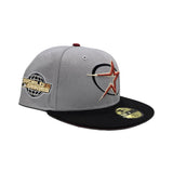 Gray Houston Astros Black Visor Red Bottom 2005 World Series Side Patch New Era 59Fifty Fitted