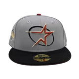 Gray Houston Astros Black Visor Red Bottom 2005 World Series Side Patch New Era 59Fifty Fitted