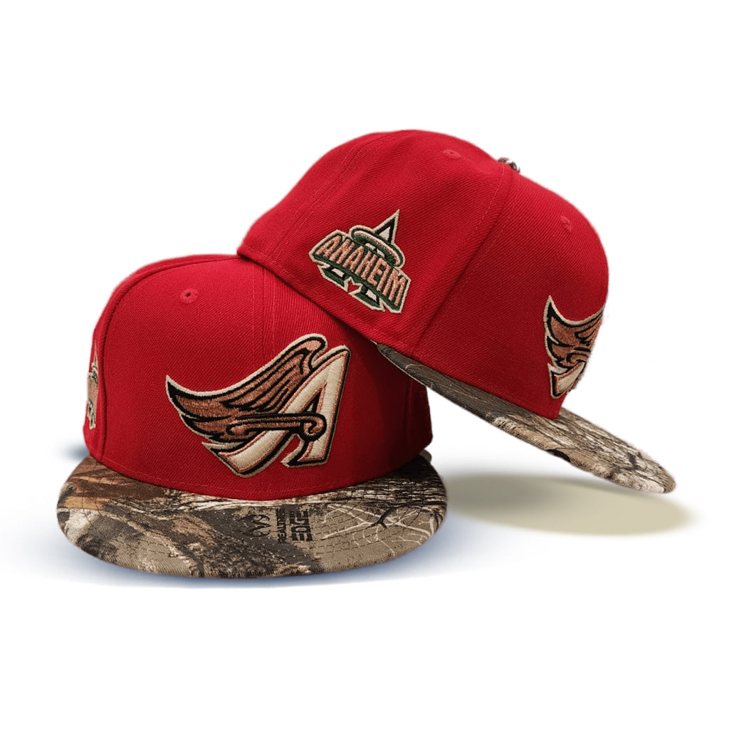 Red Los Angeles Angels Real Tree Visor Gray Bottom Anaheim Side