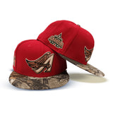 Red Los Angeles Angels Real Tree Visor Gray Bottom Anaheim Side Patch New Era 59Fifty Fitted