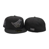 Black Los Angeles Angels Gray Bottom Angel Stadium 50th Anniversary Side Patch New Era 59Fifty Fitted