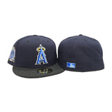 Navy Blue Halo Los Angeles Angels Black Visor Gray Bottom 50th Anniversary Side Patch New Era 59Fifty Fitted