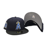 Navy Blue Halo Los Angeles Angels Black Visor Gray Bottom 50th Anniversary Side Patch New Era 59Fifty Fitted