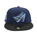 Navy Blue Los Angeles Angels Black Visor Green Bottom 50th Anniversary Side Patch New Era 59Fifty Fitted