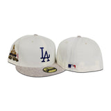 Off White Los Angeles Dodgers Dark Green Bottom Match-Up First World Series Side Patch New Era 59Fifty Fitted