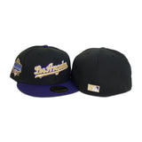 Black Los Angeles Dodgers Purple Visor Gray Bottom 40th Anniversary Side Patch New Era 59Fifty Fitted