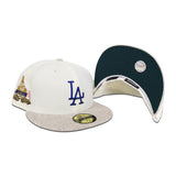 Off White Los Angeles Dodgers Dark Green Bottom Match-Up First World Series Side Patch New Era 59Fifty Fitted
