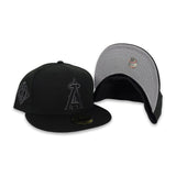Black Los Angeles Angels Gray Bottom Angels Baseball Side Patch New Era 59Fifty Fitted