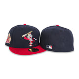 Navy Blue Mascot Los Angeles Angels Red Visor Gray Bottom 40th Season Side Patch New Era 59Fifty Fitted